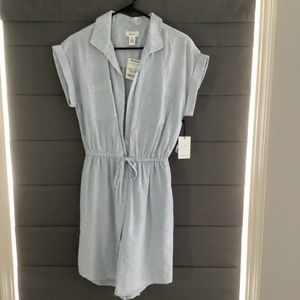 Donating to Goodwill 9/2!  Striped Blue & White Button Down Shirt Dress